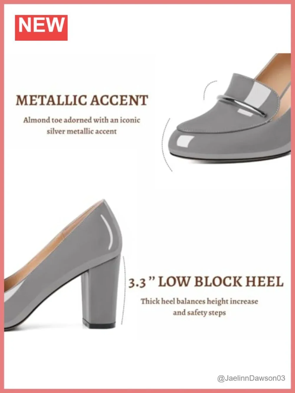 Women's Block Heel Loafer Pumps Round Toe Faux Leather Slip On Chunky Heels